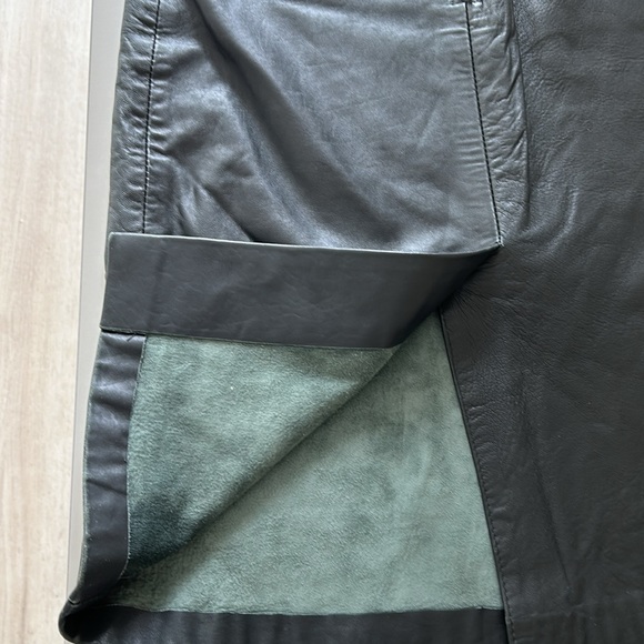 Vintage Black Leather Midi Length Skirt - Picture 11 of 11